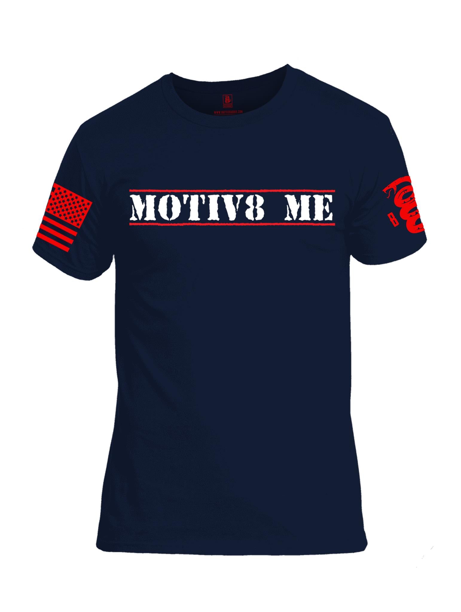 Battleraddle Motiv8 Me Red Sleeve Print Mens Cotton Crew Neck T Shirt