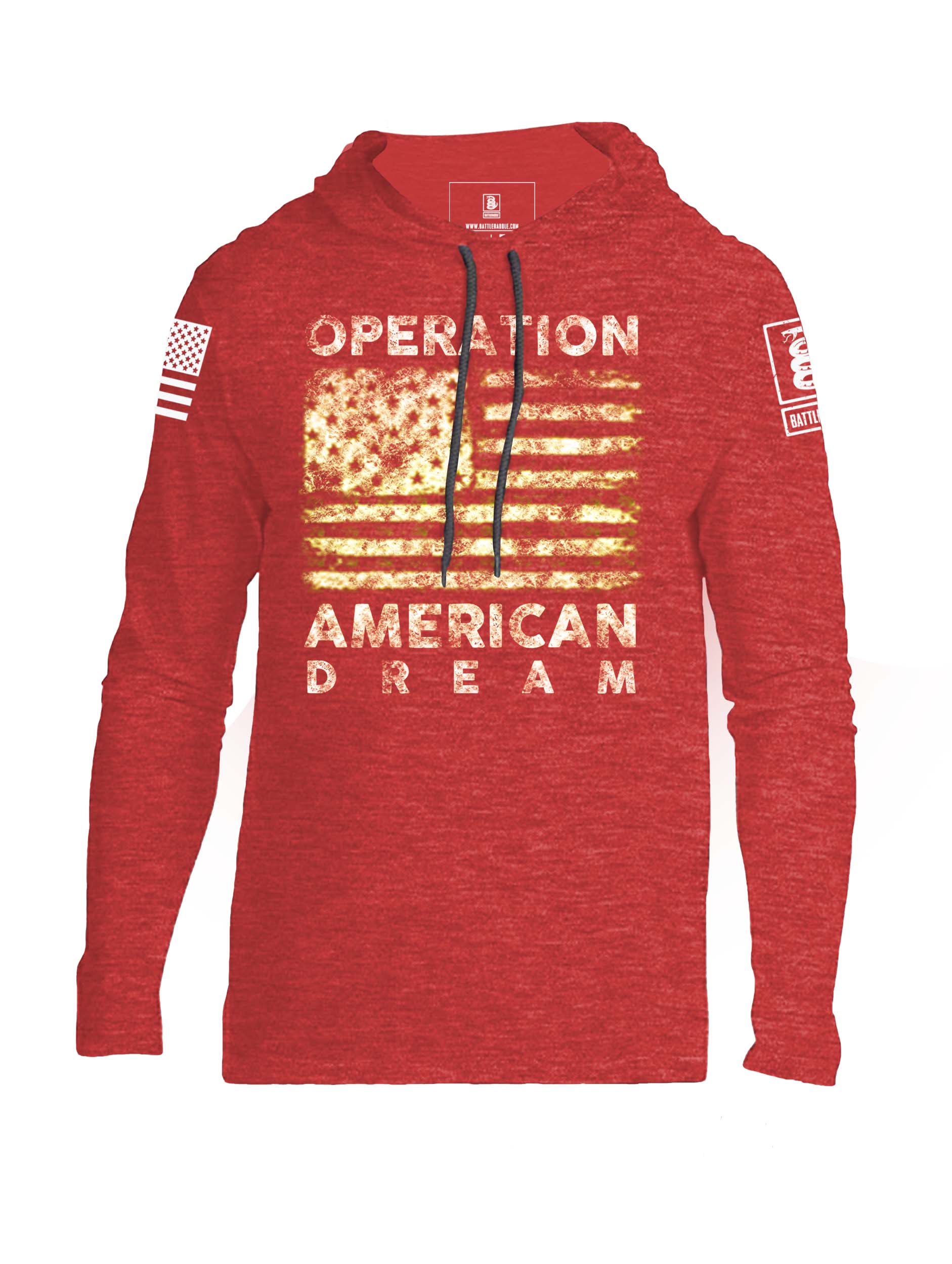 Battleraddle American Dream Patriotic Cool Mens Cotton Lightweight Hooded