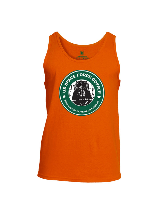 Battleraddle US Space Force Coffee Your Lack Of Caffeine Disturbs Me Mens Cotton Tank Top