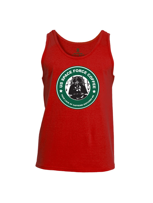 Battleraddle US Space Force Coffee Your Lack Of Caffeine Disturbs Me Mens Cotton Tank Top