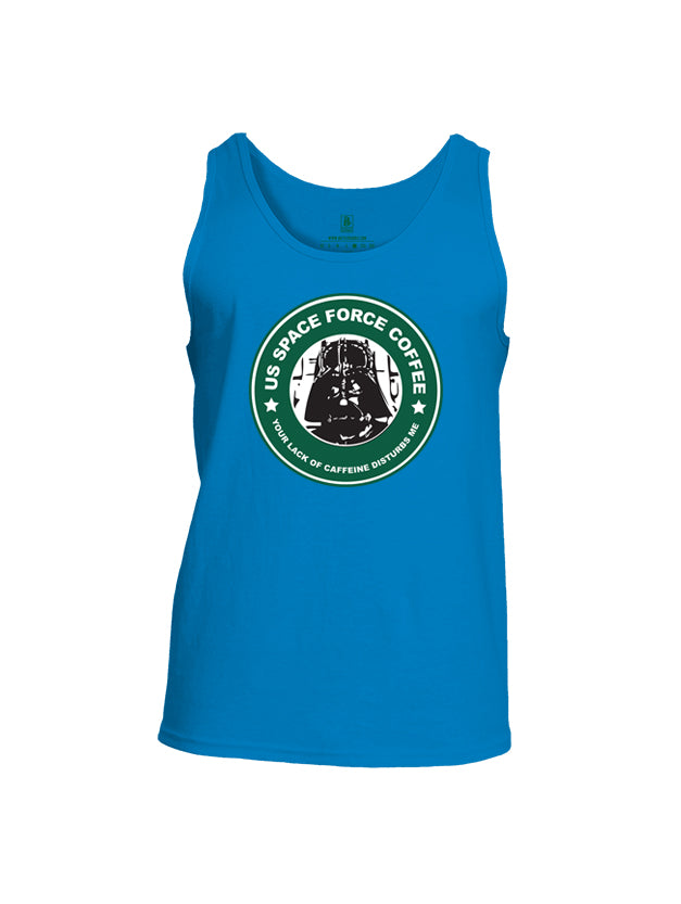 Battleraddle US Space Force Coffee Your Lack Of Caffeine Disturbs Me Mens Cotton Tank Top