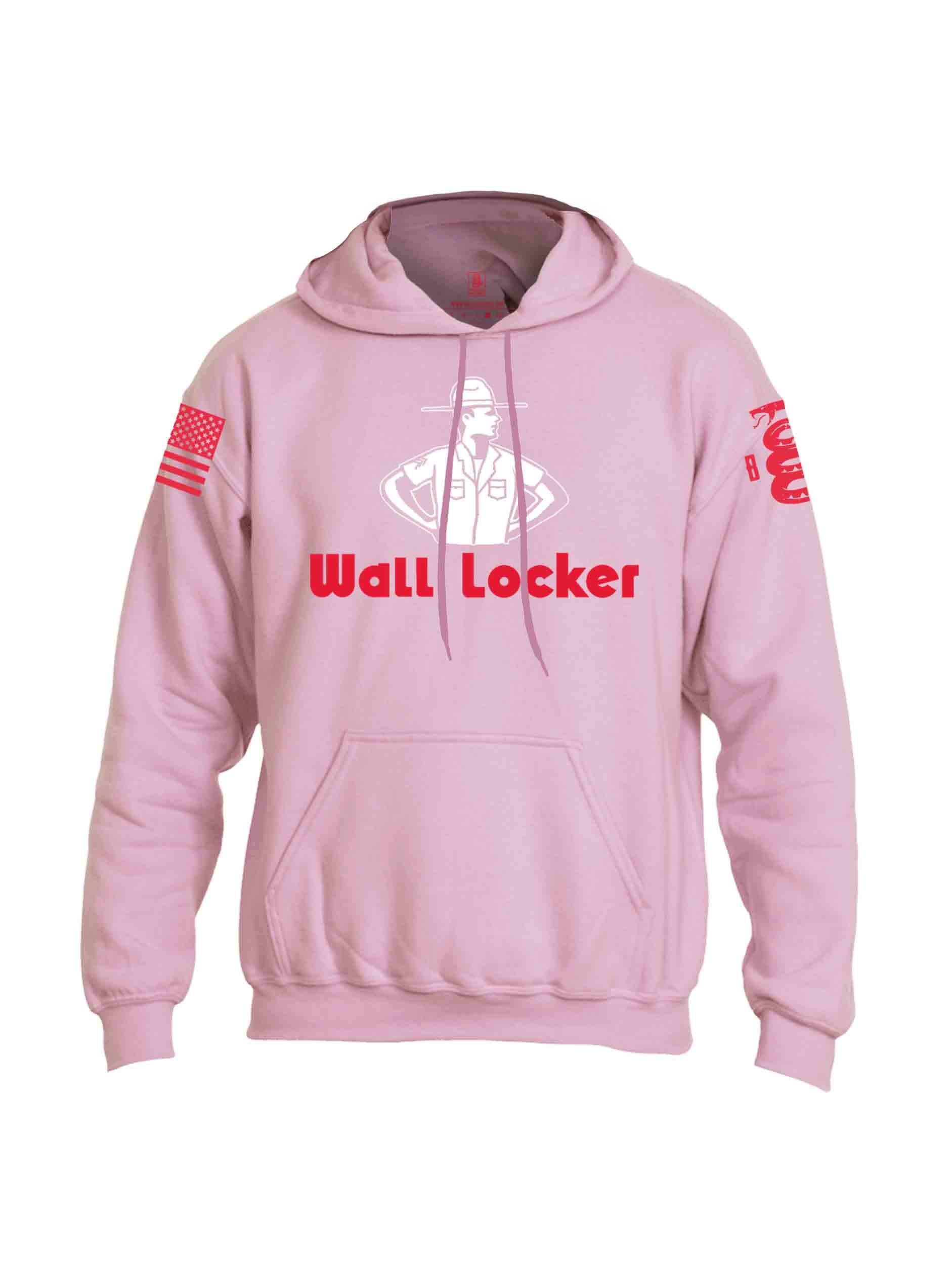 Battleraddle Wall Locker Red Sleeve Print Mens Blended Hoodie With Pockets