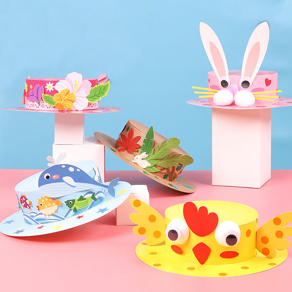 复活节-儿童diy纸帽小手工 (diy easter paper hat craft)