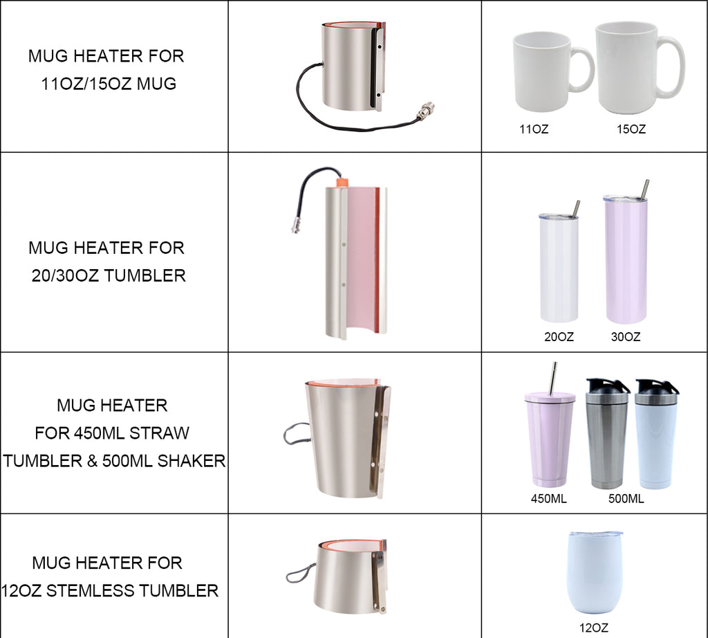 mug heater for tumbler press 205B plus
