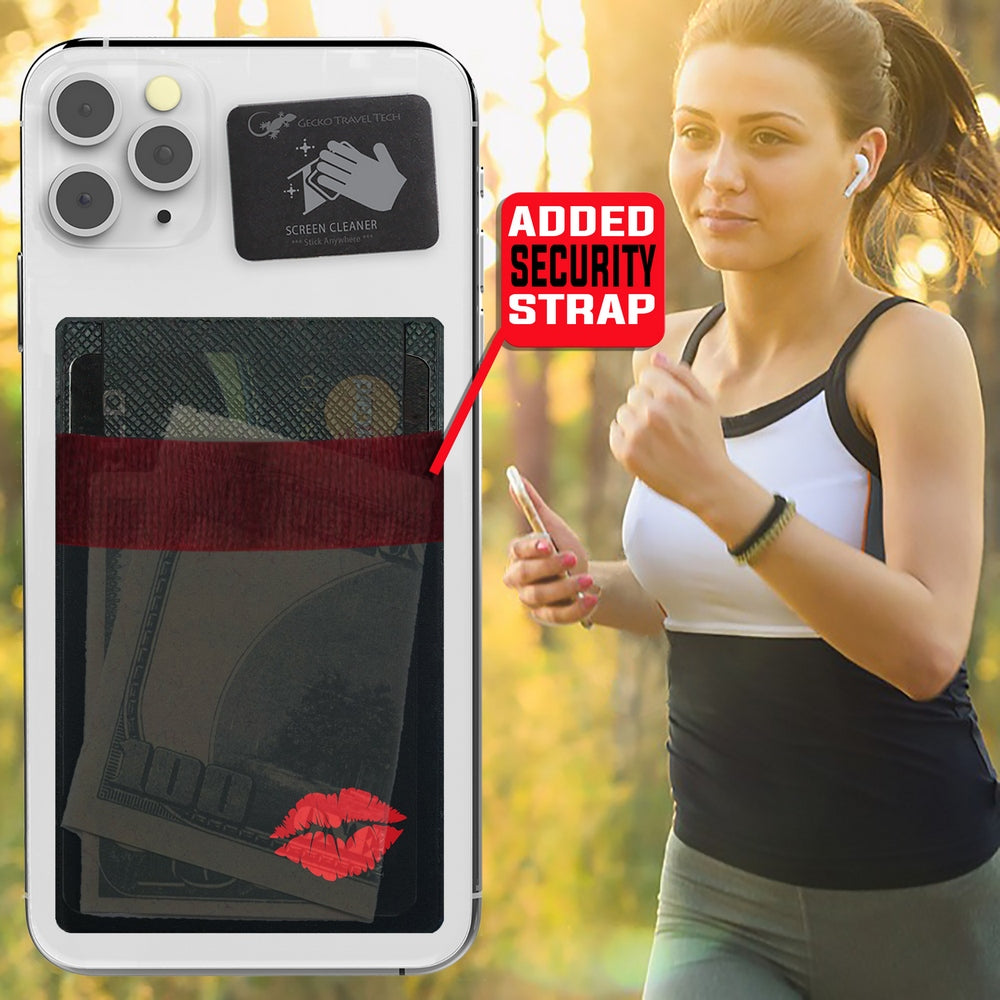 Stick On Phone Wallet - LYCRA STRAP WALLET - Universal