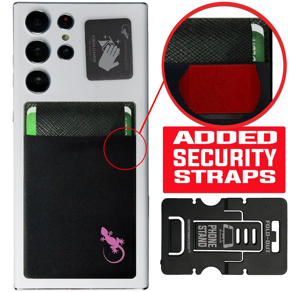 Stick On Phone Wallet - LYCRA STRAP WALLET - Universal