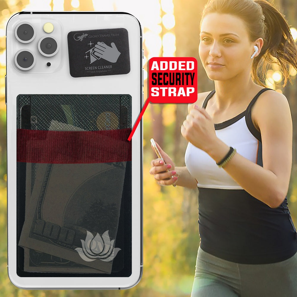 Stick On Phone Wallet - LYCRA STRAP WALLET - Universal