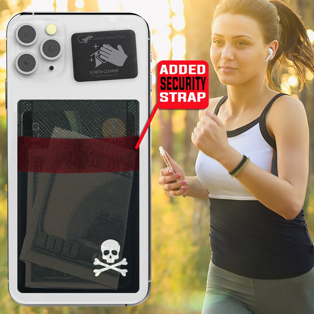 Stick On Phone Wallet - LYCRA STRAP WALLET - Universal