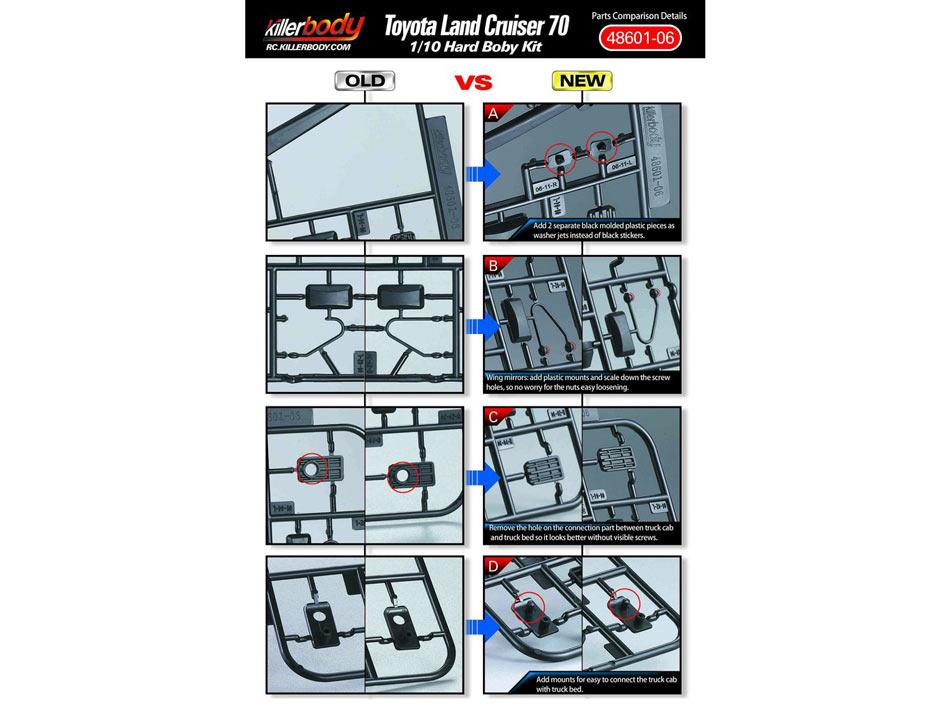 Killerbody 1/10 Toyota Land Cruiser LC70 Hard Body Set 313mm Official Licensed Version 2