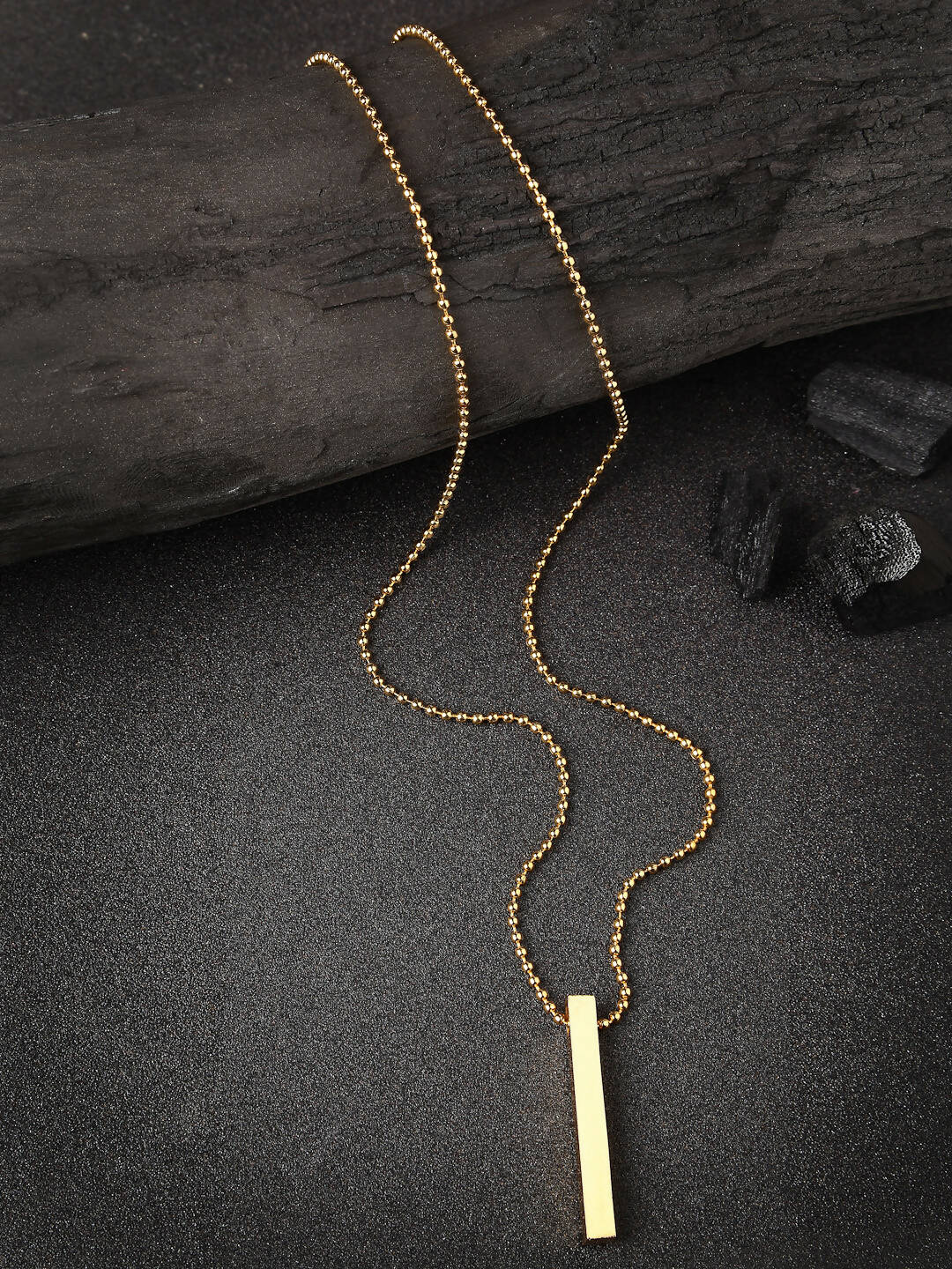 NVR Men Gold Plated Geomatric Pendent With Chain