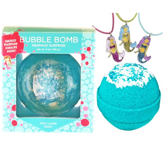 Mermaid Surprise Bubble Bath Bomb with Kids Necklace