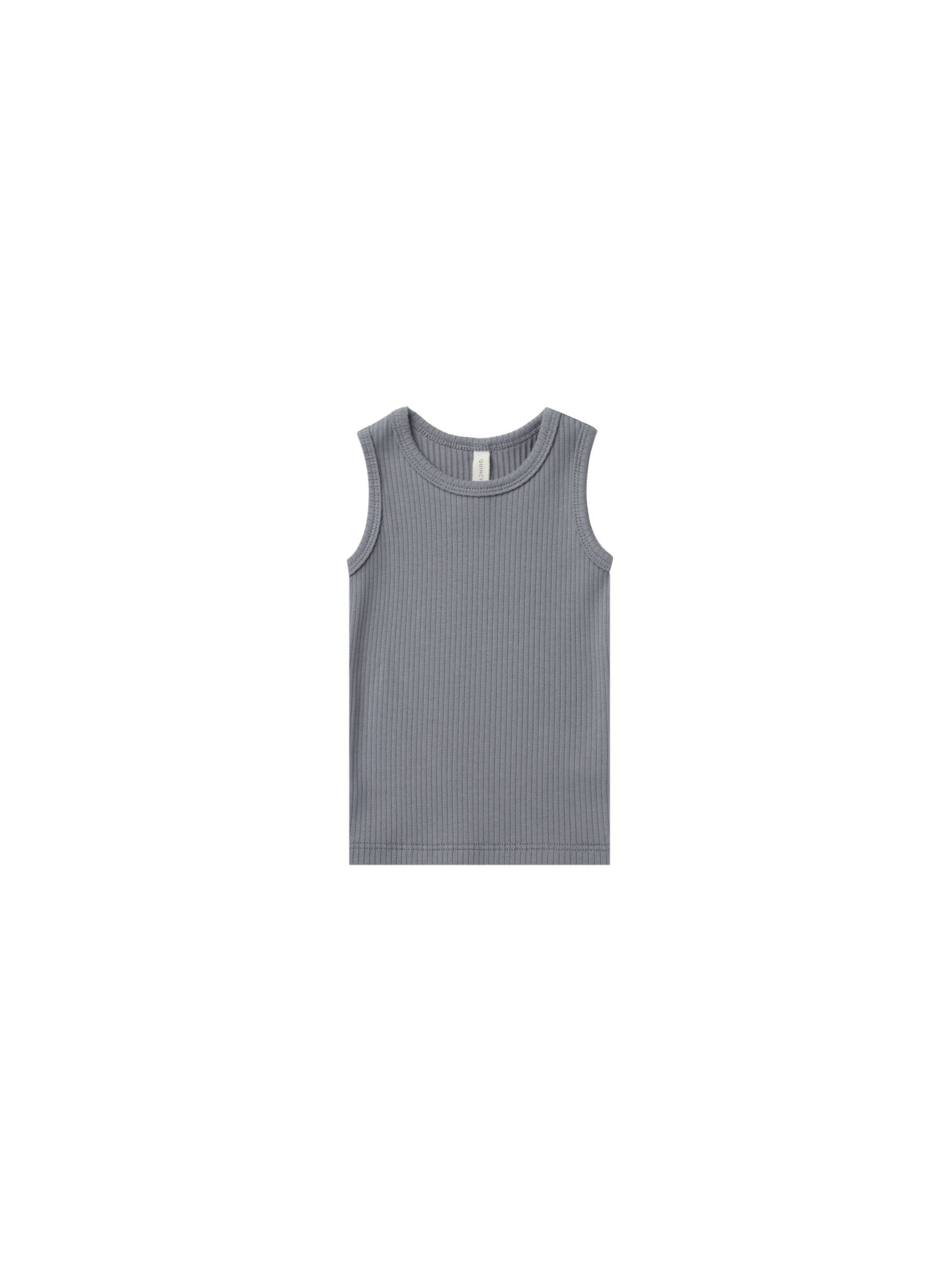 Ribbed Tank Top - Washed Indigo