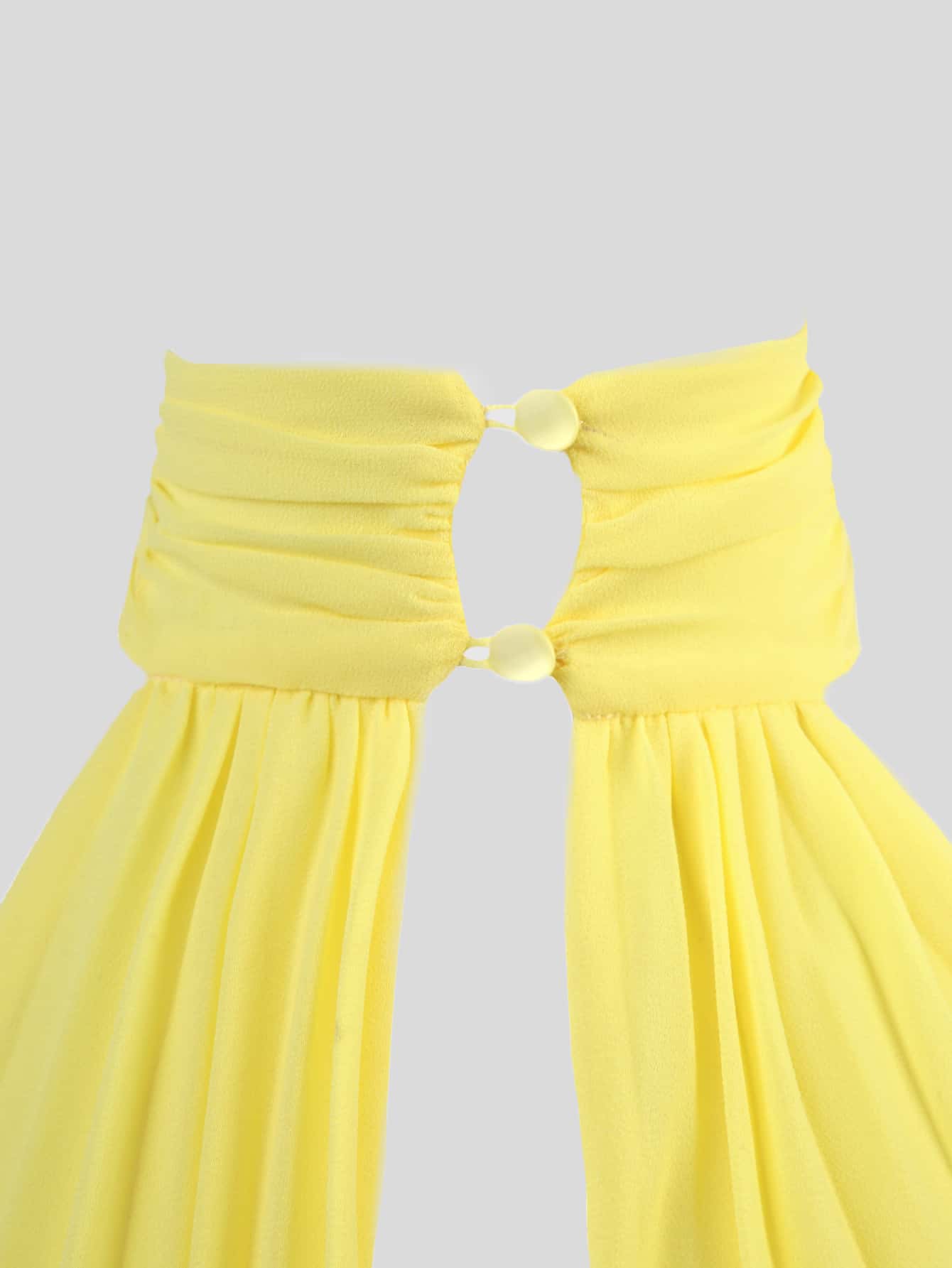 Daffodil Solid Pleated Halter Dress