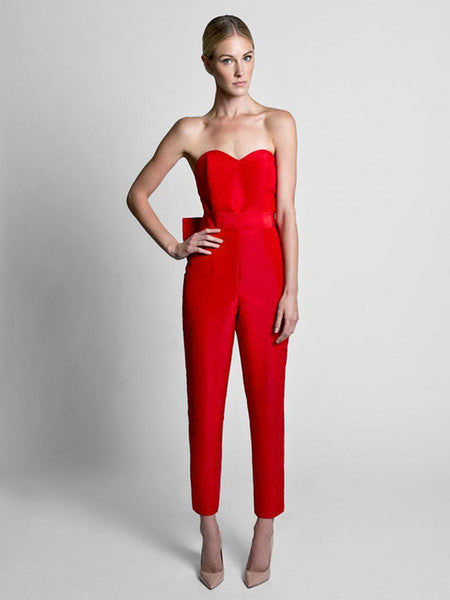 Charlotte Red Detachable Evening Dress With Jumpsuit