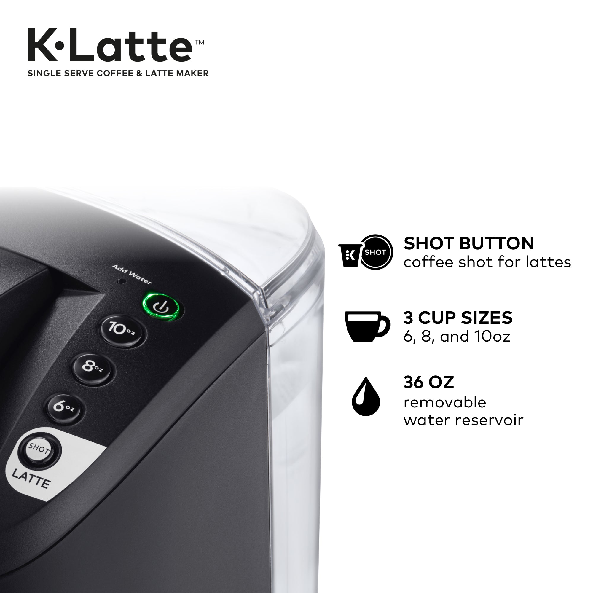 Keurig K-Latte Single Serve K-Cup Coffee and Latte Maker, Comes with Milk Frother, Compatible With all Keurig K-Cup Pods, Black Keurig K-Latte Single Serve