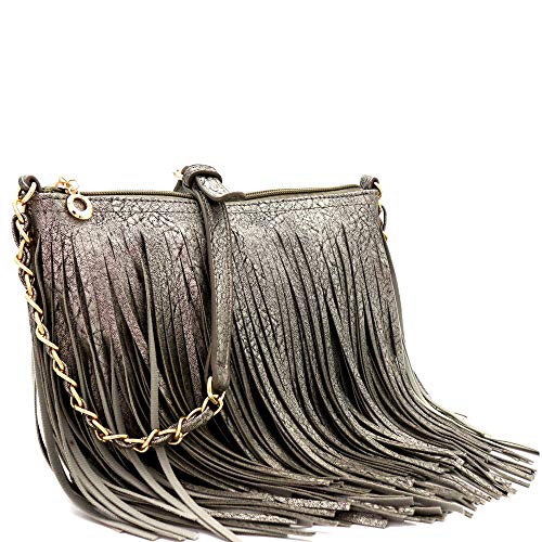 Kelly Fringed Long Cross Body Messenger Shoulder Bag