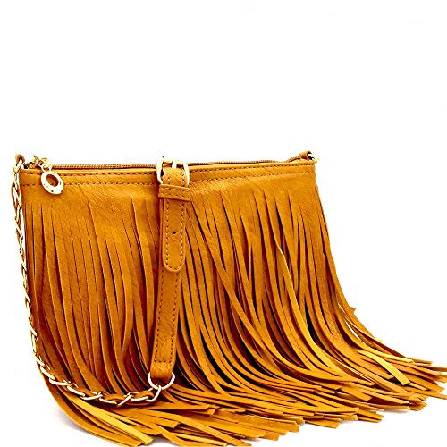 Kelly Fringed Long Cross Body Messenger Shoulder Bag