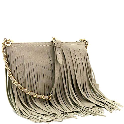 Kelly Fringed Long Cross Body Messenger Shoulder Bag