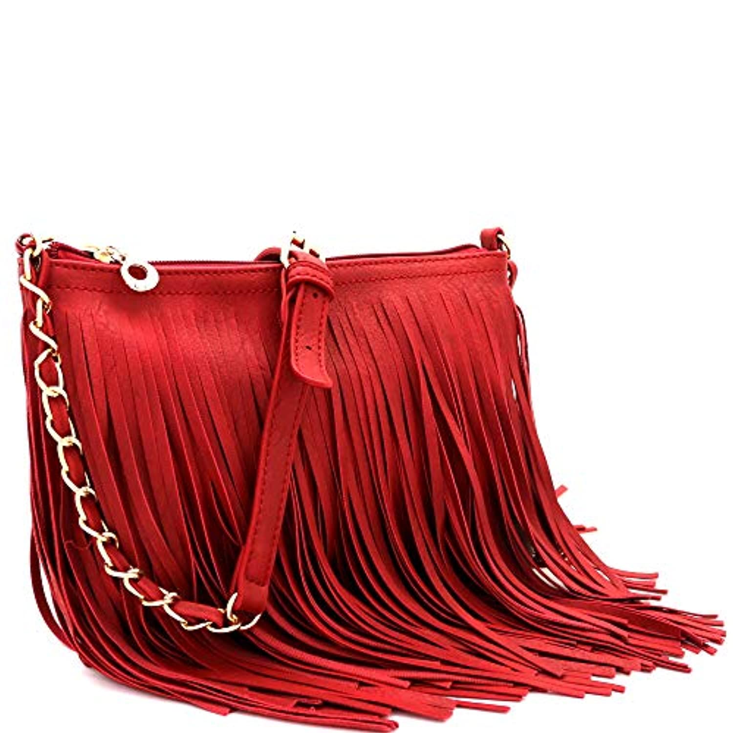 Kelly Fringed Long Cross Body Messenger Shoulder Bag