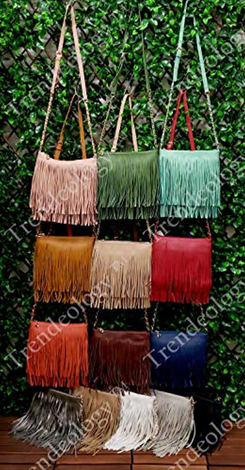 Kelly Fringed Long Cross Body Messenger Shoulder Bag