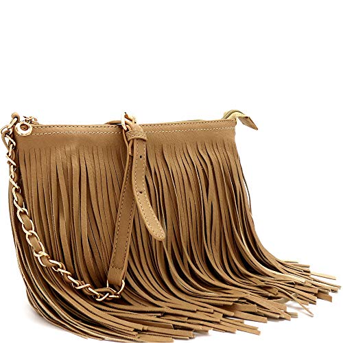 Kelly Fringed Long Cross Body Messenger Shoulder Bag