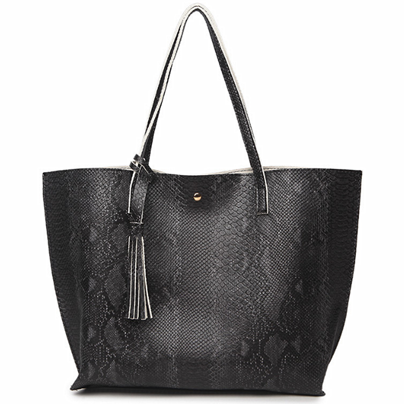 Kulture Leather Snake Tote Bag