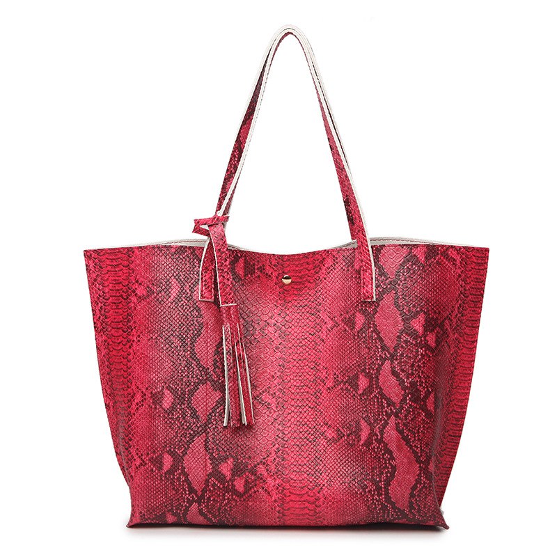 Kulture Leather Snake Tote Bag