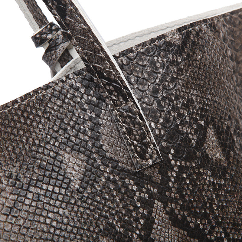 Kulture Leather Snake Tote Bag