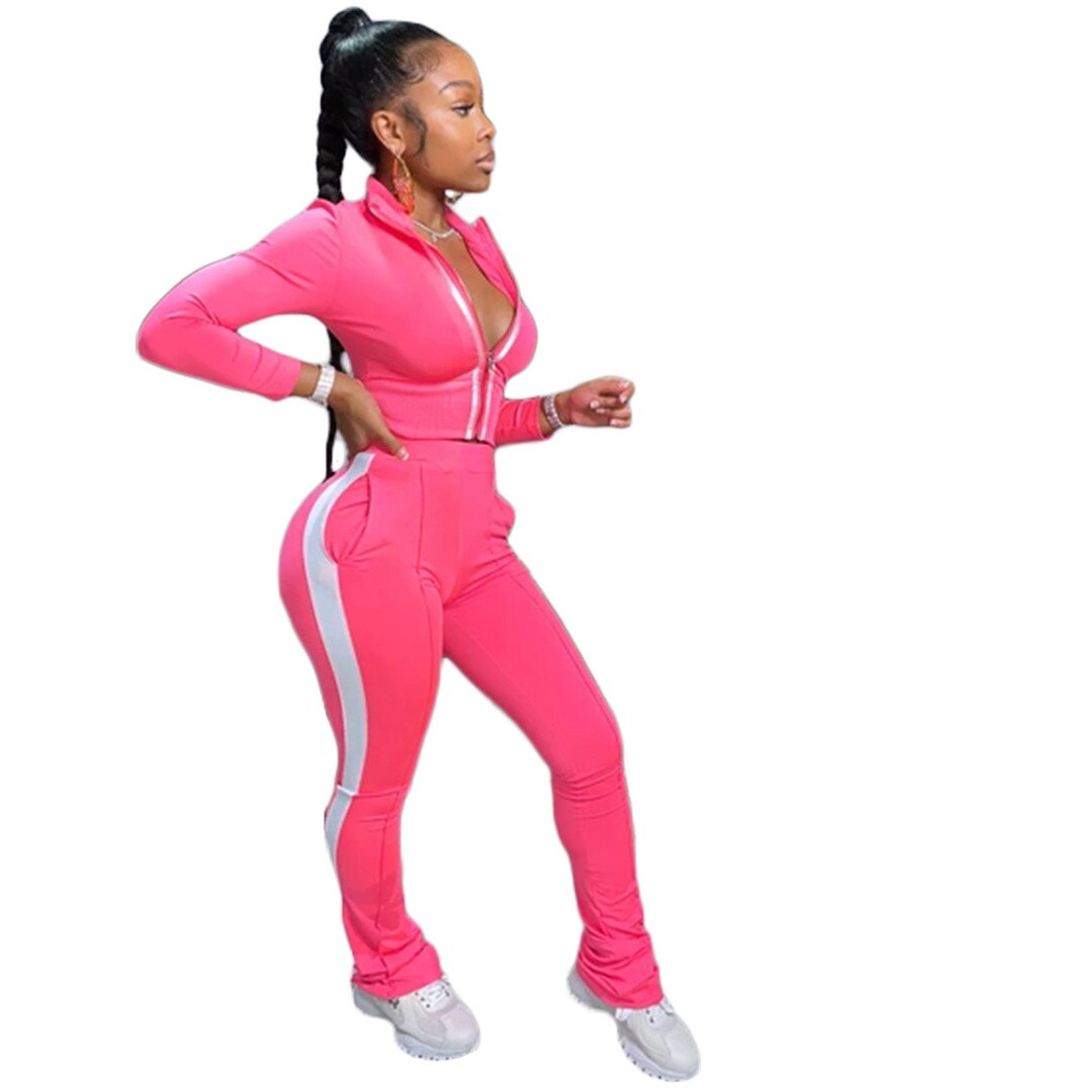 Lisa Women Splice Two Piece Set Tracksuit