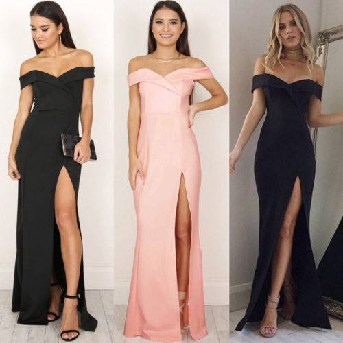 Rita Reynolds Off Shoulder High Waist Long Maxi Dresses