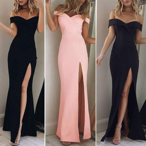 Rita Reynolds Off Shoulder High Waist Long Maxi Dresses