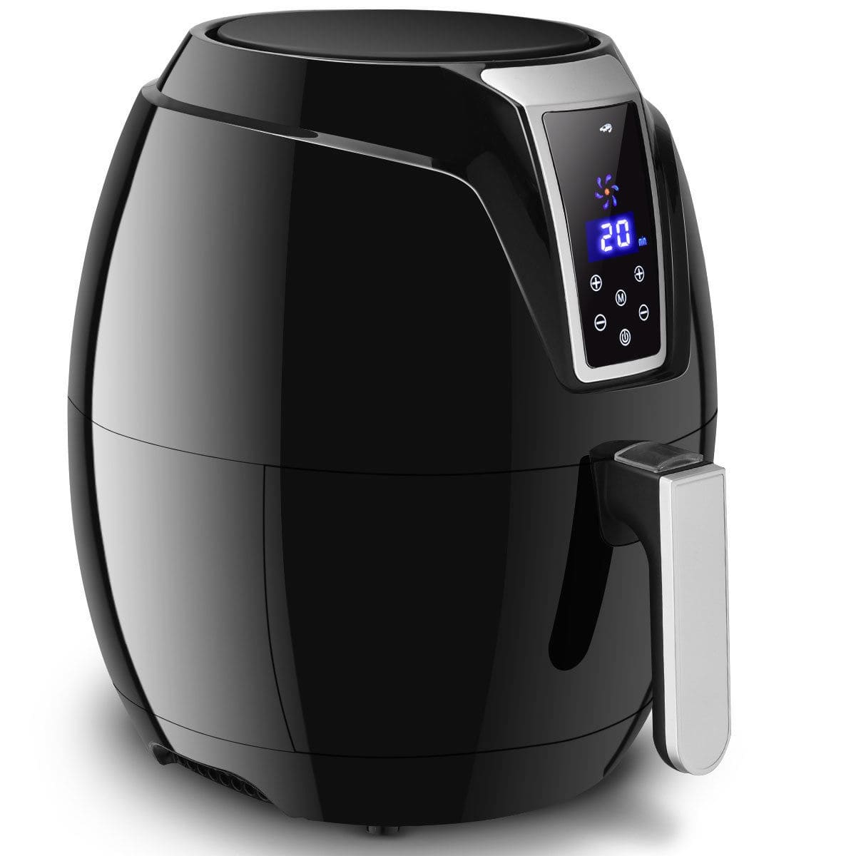 Gymax 7-in-1 Air Fryer 1400W 3.4Qt Oil Free Temperature&Time Control LCD Touch Screen - Black