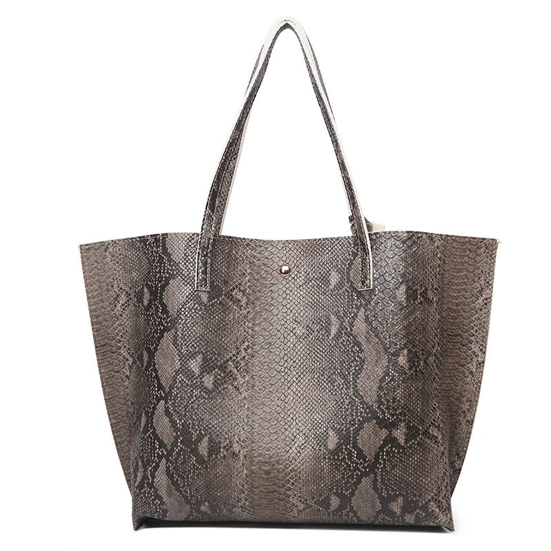 Kulture Leather Snake Tote Bag