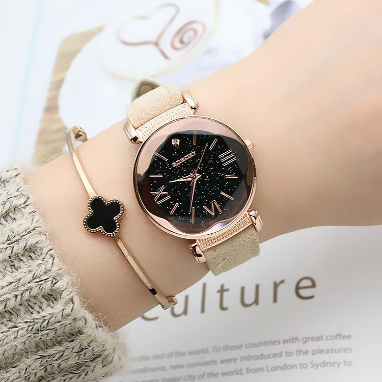 Emily Edwards Rose Gold Leather Watches