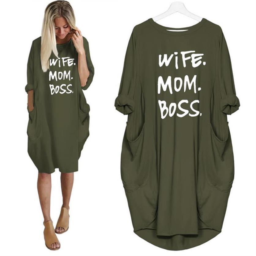 Vibe WIFE MOM BOSS Cotton TShirt Off Shoulder Tops