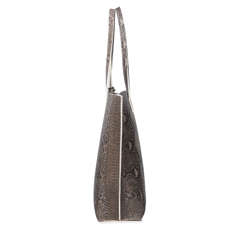 Kulture Leather Snake Tote Bag