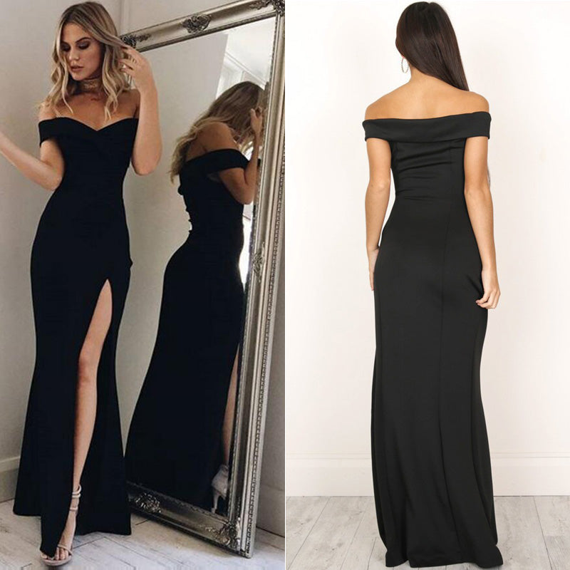 Rita Reynolds Off Shoulder High Waist Long Maxi Dresses