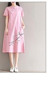Karen Black Asymmetric Summer Linen Dress M - 6XL