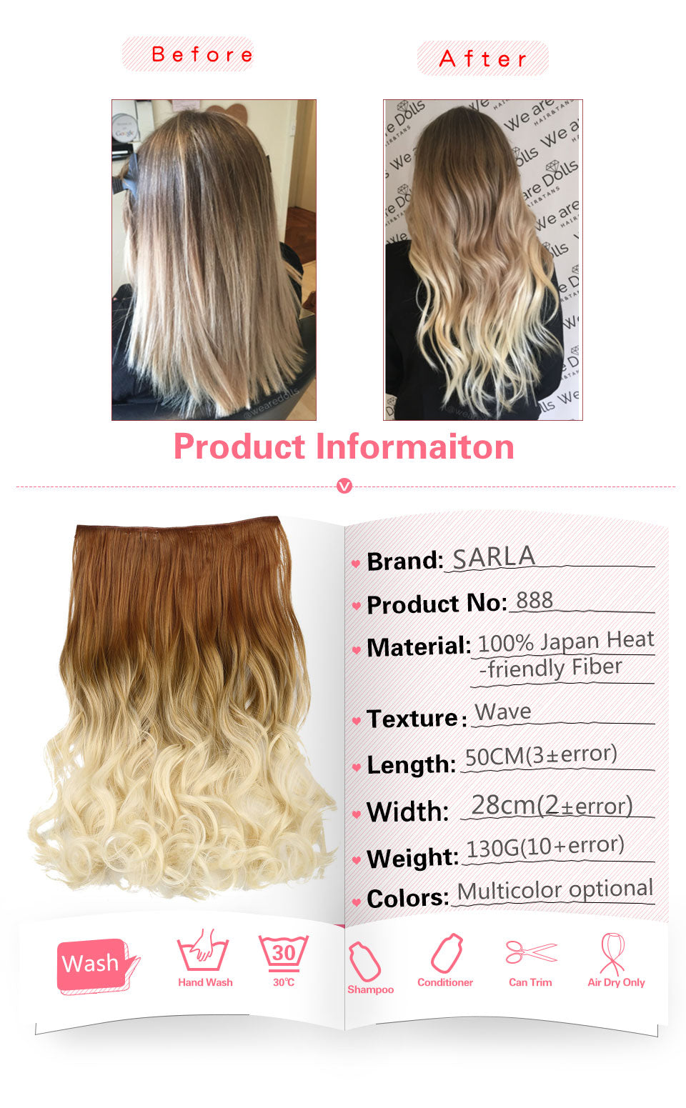 Lisa Ombre Long Clip In Hair Extensions