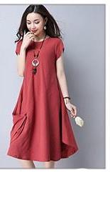 Karen Black Asymmetric Summer Linen Dress M - 6XL