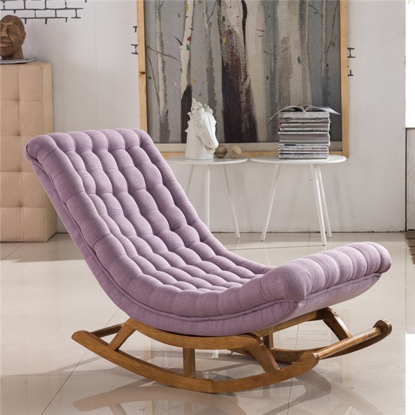 Gloria Modern Design Rocking Lounge Chair Fabric Upholstery and Wood For Home Furniture Living Room Adult Luxury Rocking Chair Chaise