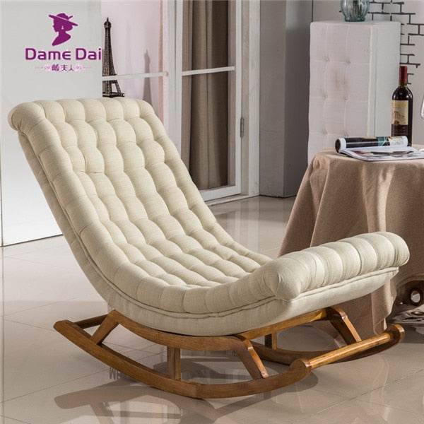 Gloria Modern Design Rocking Lounge Chair Fabric Upholstery and Wood For Home Furniture Living Room Adult Luxury Rocking Chair Chaise