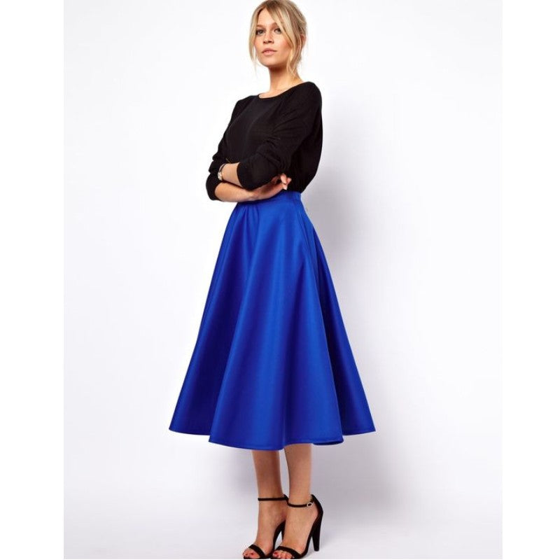 June Royal Blue Satin Skirts