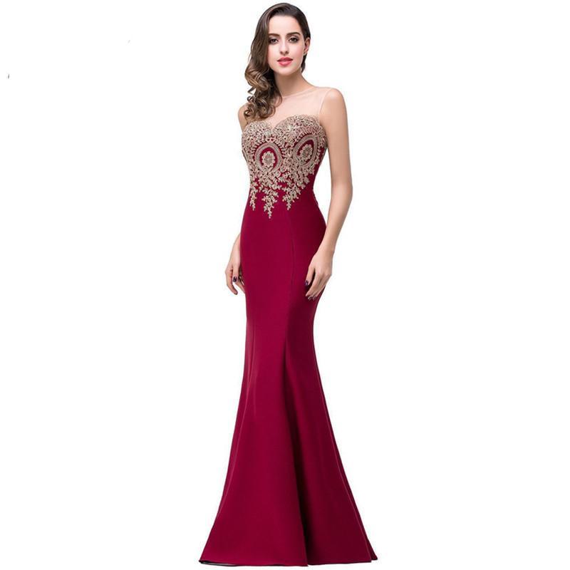 Le Le Appliques Mermaid Prom Dresses