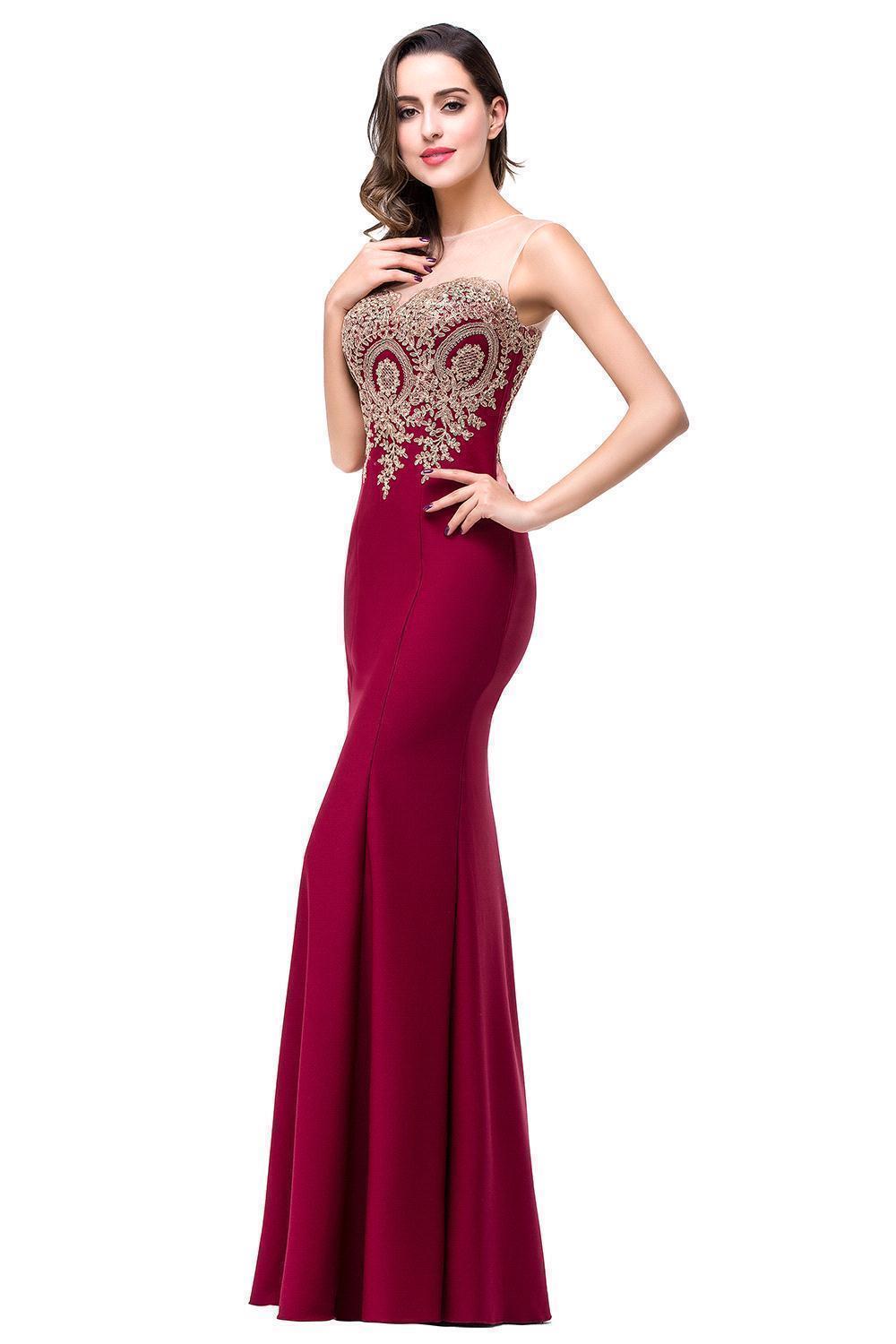 Le Le Appliques Mermaid Prom Dresses