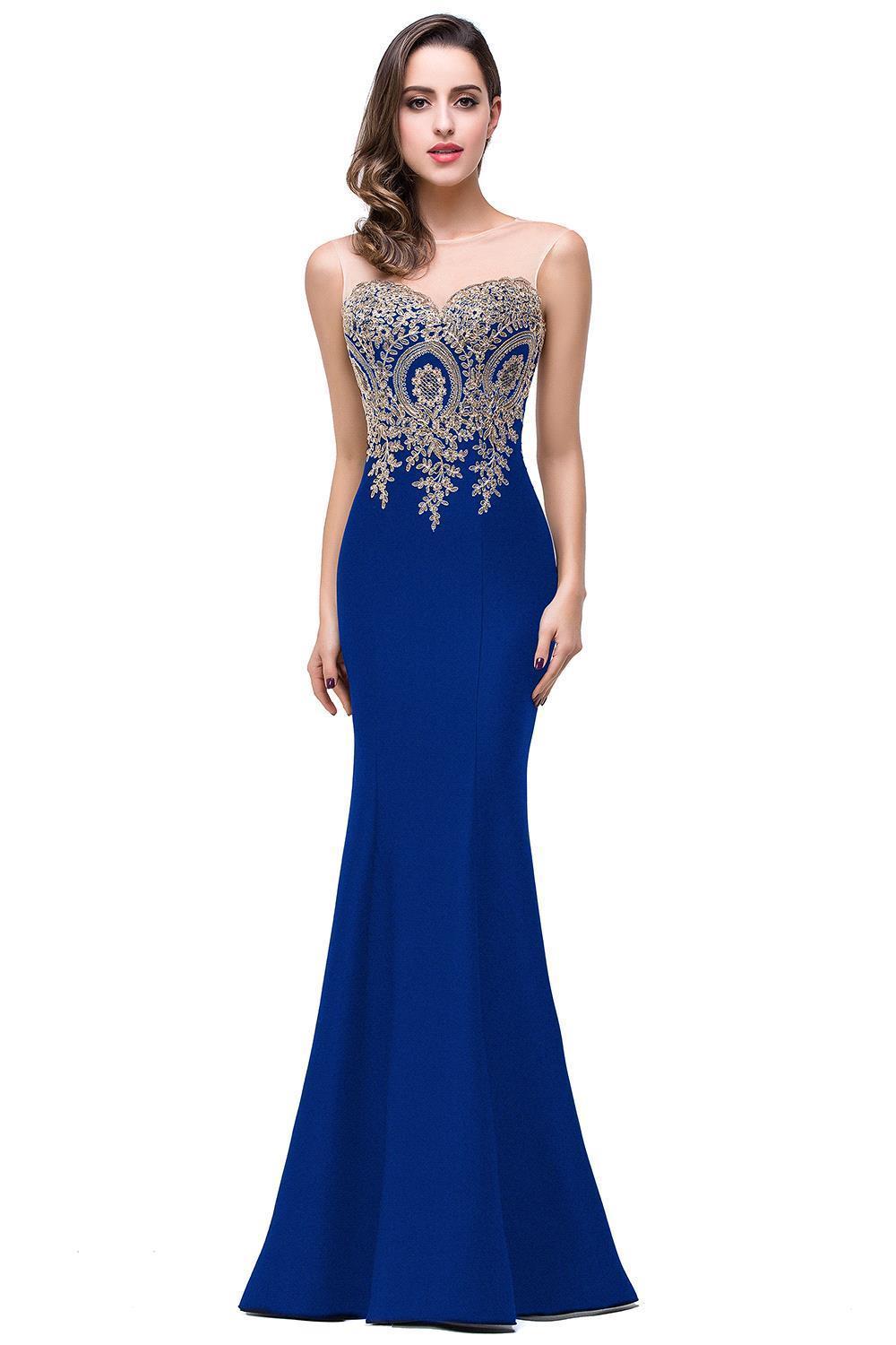 Le Le Appliques Mermaid Prom Dresses