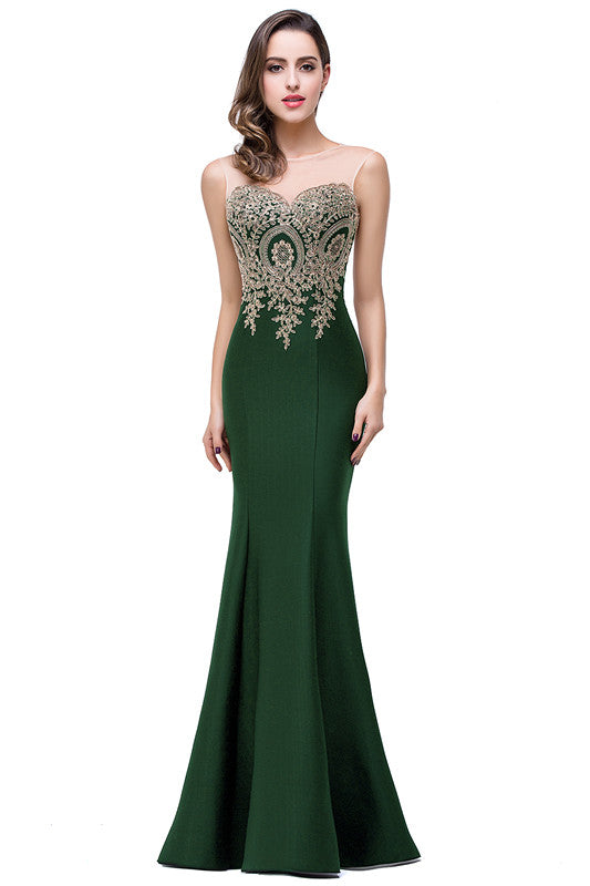 Le Le Appliques Mermaid Prom Dresses