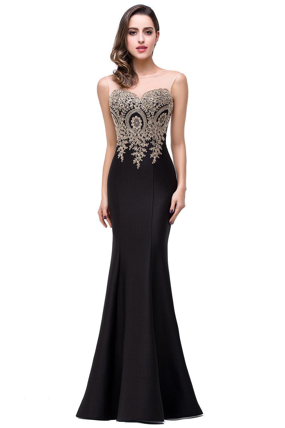 Le Le Appliques Mermaid Prom Dresses