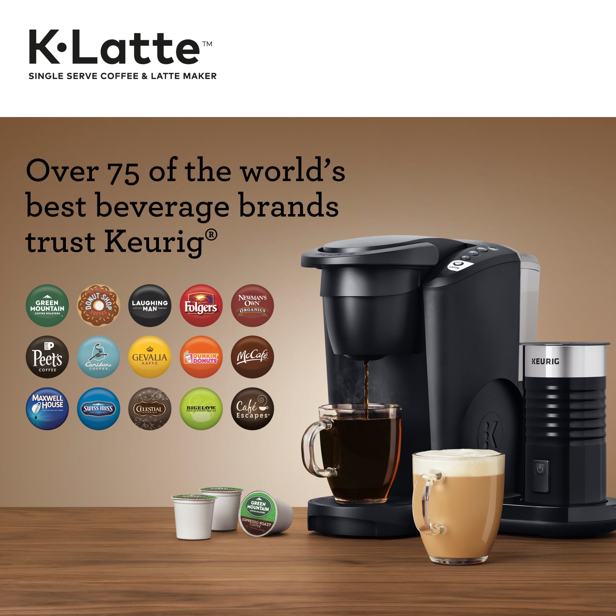 Keurig K-Latte Single Serve K-Cup Coffee and Latte Maker, Comes with Milk Frother, Compatible With all Keurig K-Cup Pods, Black Keurig K-Latte Single Serve