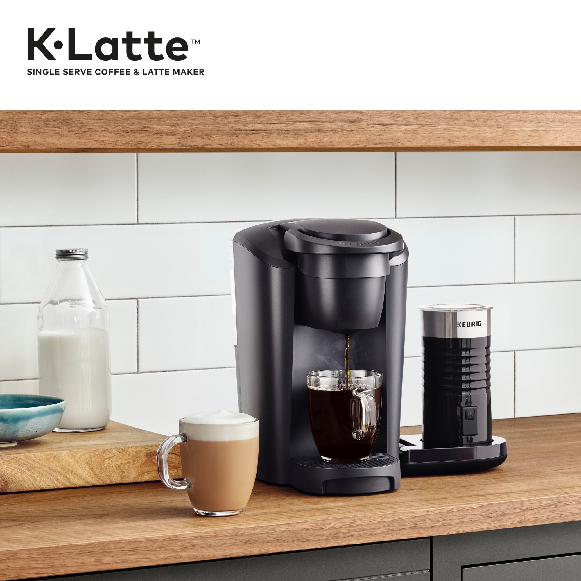 Keurig K-Latte Single Serve K-Cup Coffee and Latte Maker, Comes with Milk Frother, Compatible With all Keurig K-Cup Pods, Black Keurig K-Latte Single Serve
